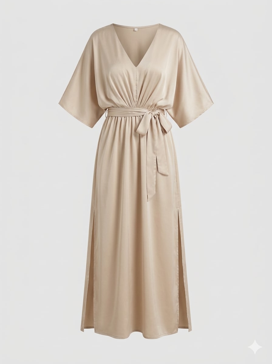 Euphemia Satin Kimono Sleeve Summer Maxi Dress_1