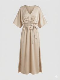 Euphemia Satin Kimono Sleeve Summer Maxi Dress