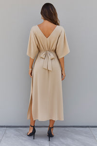 Euphemia Satin Kimono Sleeve Summer Maxi Dress