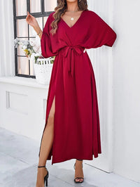 Euphemia Satin Kimono Sleeve Summer Maxi Dress